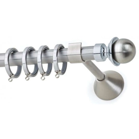 Κουρτινόξυλο Φ20 Cronos Νίκελ ματ