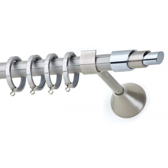 Κουρτινόξυλο Φ20 Fliper Νίκελ ματ