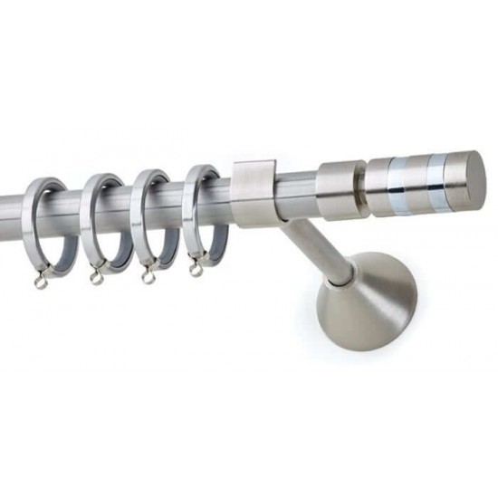 Κουρτινόξυλο Φ20 Fox Νίκελ ματ