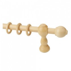 Ξύλινο Κουρτινόξυλο Απλό Φ23 Φυσικό