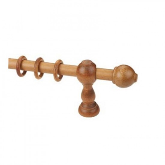 Ξύλινο Κουρτινόξυλο Απλό Φ23 Μελί