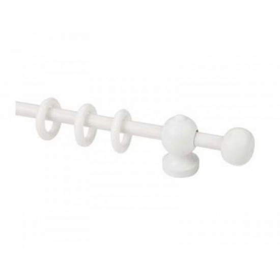 Ξύλινο Κουρτινόξυλο ΜΠΡΙΖ Φ11 Λευκό