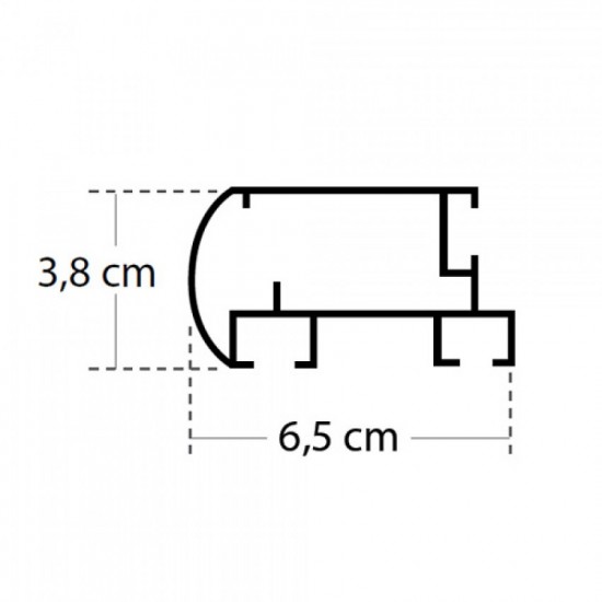 Σιδηρόδρομος Αλουμινίου Οβάλ Διπλός Λευκός Σιδηρόδρομος Αλουμινίου Οβάλ Διπλός Λευκός