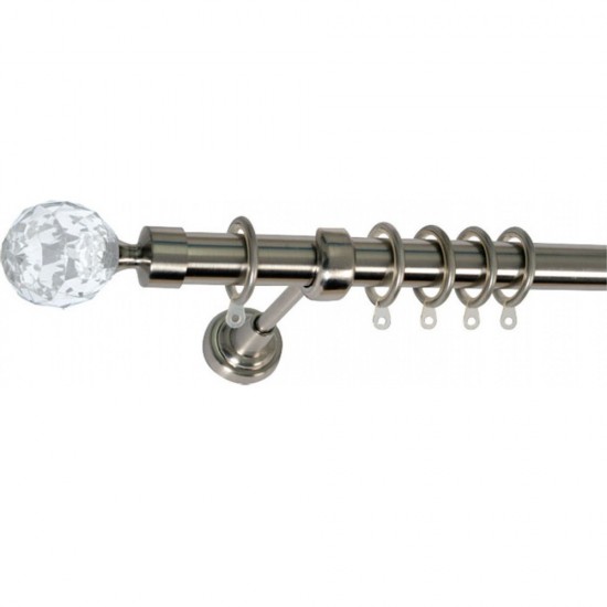 Κουρτινόξυλο Φ25 Νο 9 Νίκελ Ματ/Νίκελ