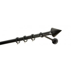 Κουρτινόξυλο Φ25 R4146 Μαύρο Πατίνα Ασημί