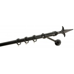 Κουρτινόξυλο Φ25 R0449 Μαυρό Πατίνα Ασημί