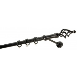 Κουρτινόξυλο Φ25 R0454 Μαύρο Πατίνα Ασημί