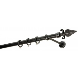 Κουρτινόξυλο Φ25 R0447 Μαυρό Πατίνα Ασημί