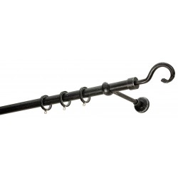 Κουρτινόξυλο Φ25 R0450 Μαύρο Πατίνα Ασημί