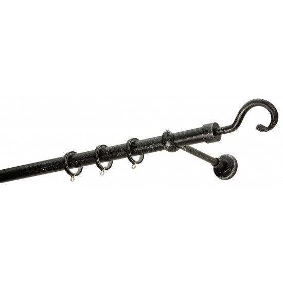 Κουρτινόξυλο Φ25 R0450 Μαύρο Πατίνα Ασημί Κουρτινόξυλο Φ25 R0450 Μαύρο Πατίνα Ασημί