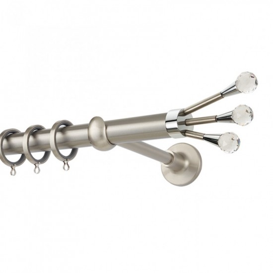 Κουρτινόξυλο Φ25 PR0433 Νίκελ ματ / Χρώμιο