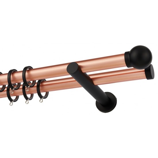 Διπλό Κουρτινόξυλο Φ25 Α0058 Χαλκός Ματ / Μαύρο Διπλό Κουρτινόξυλο Φ25 Α0058 Χαλκός Ματ / Μαύρο