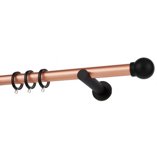 Κουρτινόξυλο Φ25 Α0058 Χαλκός Ματ / Μαύρο