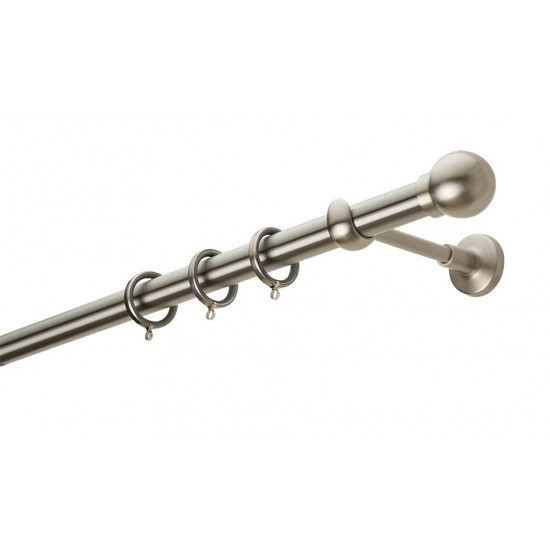 Κουρτινόξυλο Φ25 Ε0058 Νίκελ Ματ