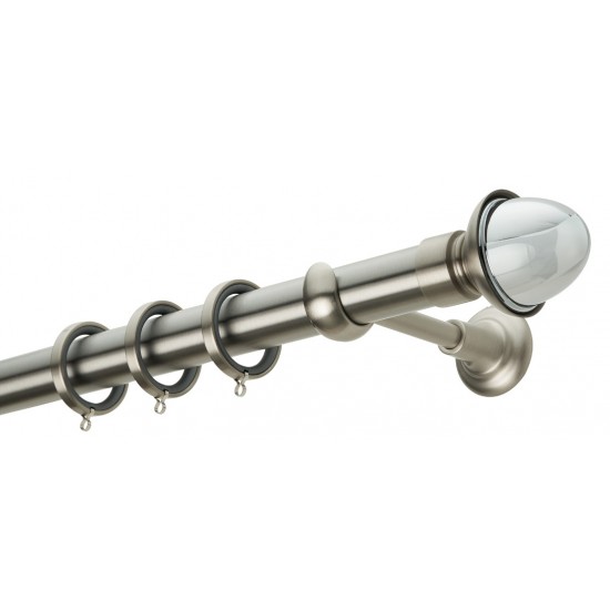 Κουρτινόξυλο Φ35 CL0059 Νίκελ ματ / Χρώμιο