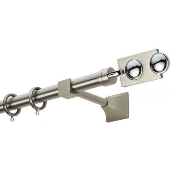 Κουρτινόξυλο Φ25 PR4014 Νίκελ ματ / Χρώμιο