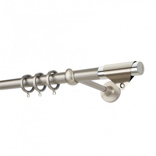 Κουρτινόξυλο Φ25 PR4123 Νίκελ ματ / Χρώμιο