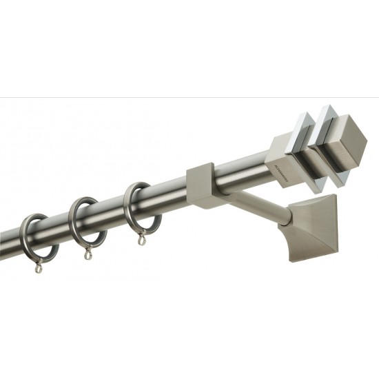 Κουρτινόξυλο Φ25 PR4124 Νίκελ ματ / Χρώμιο