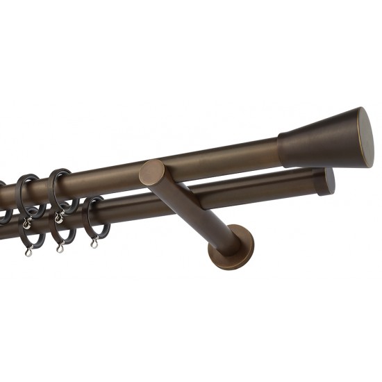 Διπλό Κουρτινόξυλο Φ25 Α4141 Μπρονζέ Ματ