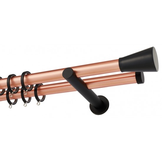 Διπλό Κουρτινόξυλο Φ25 Α4141 Χαλκός Ματ / Μαύρο Διπλό Κουρτινόξυλο Φ25 Α4141 Χαλκός Ματ / Μαύρο