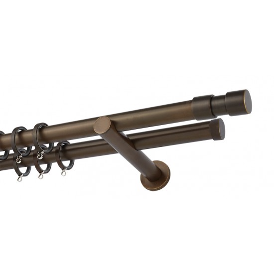 Διπλό Κουρτινόξυλο Φ25 Α4142 Μπρονζέ Ματ