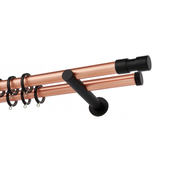 Διπλό Κουρτινόξυλο Φ25 Α4142 Χαλκός Ματ / Μαύρο Διπλό Κουρτινόξυλο Φ25 Α4142 Χαλκός Ματ / Μαύρο