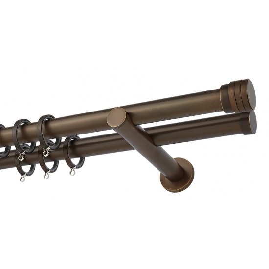 Διπλό Κουρτινόξυλο Φ25 Α4143 Μπρονζέ Ματ