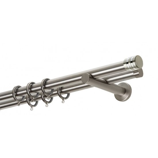 Διπλό Κουρτινόξυλο Φ25 Α4143 Νίκελ Ματ