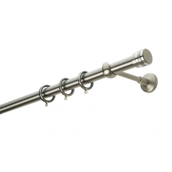 Κουρτινόξυλο Φ25 Ε4143 Νίκελ Ματ / Χρώμιο