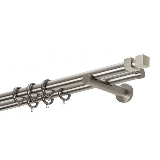 Διπλό Κουρτινόξυλο Φ25 Α4144 Νίκελ Ματ