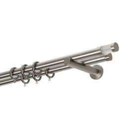 Διπλό Κουρτινόξυλο Φ25 Α4145 Νίκελ Ματ