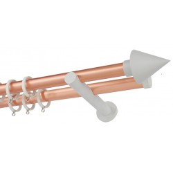 Διπλό Κουρτινόξυλο Φ25 Α4146 Χαλκός Ματ / Λευκό Διπλό Κουρτινόξυλο Φ25 Α4146 Χαλκός Ματ / Λευκό