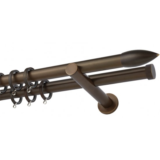 Διπλό Κουρτινόξυλο Φ25 Α0430 Μπρονζέ Ματ