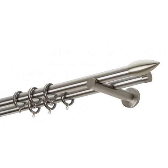 Διπλό Κουρτινόξυλο Φ25 Α0430 Νίκελ Ματ