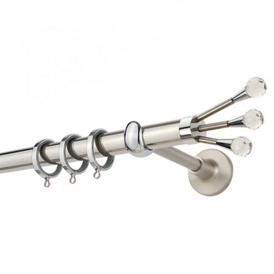 Κουρτινόξυλο Φ25 PR0433 Ίνοξ Lux / Νίκελ ματ