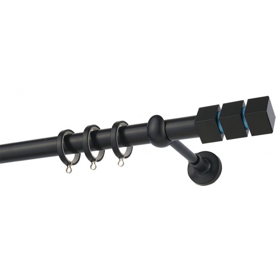 Κουρτινόξυλο Φ25 CP0473 Μαύρο Γαλάζιο