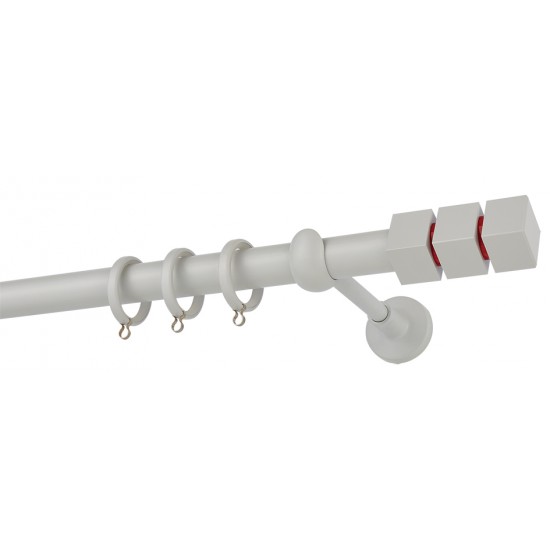 Κουρτινόξυλο Φ25 CP0473 Λευκό Πάγου / Κόκκινο