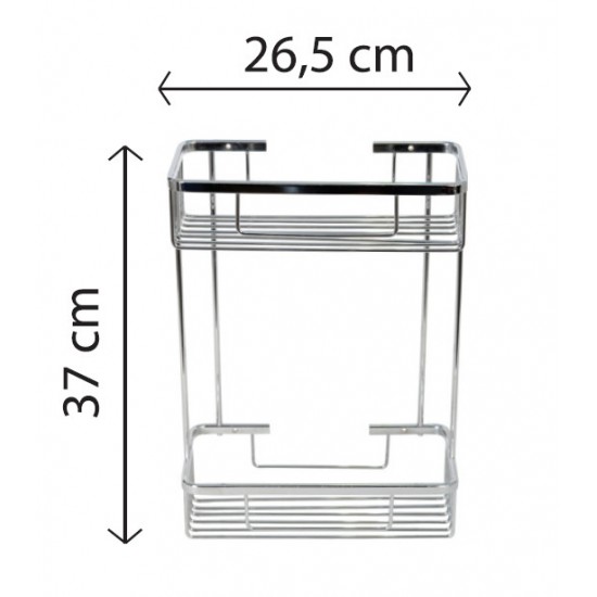 Σπογγοθήκη-Ραφιέρα μπάνιου ίσια διπλή 6584