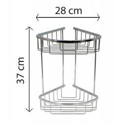 Σπογγοθήκη-Ραφιέρα μπάνιου γωνιακή διπλή 6586