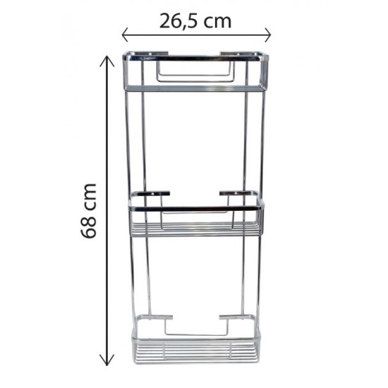 Σπογγοθήκη-Ραφιέρα μπάνιου ίσια τριπλη 6587