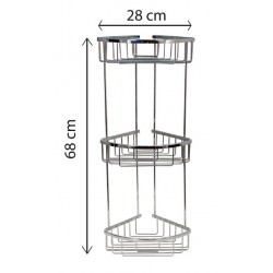 Σπογγοθήκη-Ραφιέρα μπάνιου γωνιακή τριπλη 6588