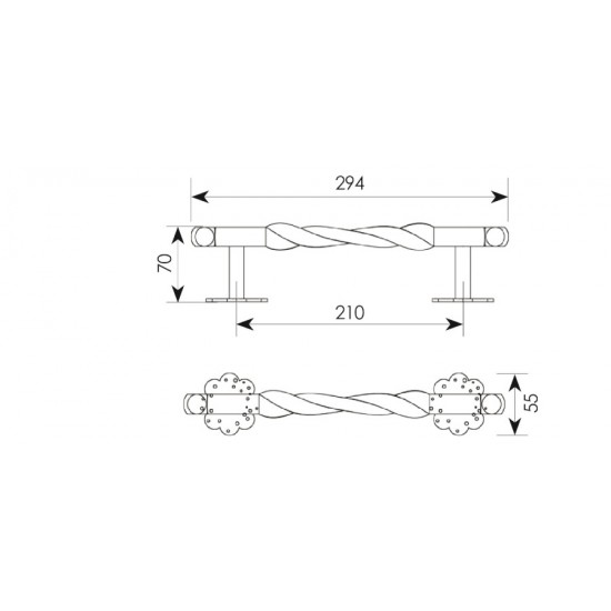Λαβή εξώπορτας 217 Μαύρο Πατίνα Ασημί