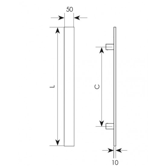 Λαβή εξώπορτας 3020 Ανοξείδωτο Ματ (7 διαστάσεων)