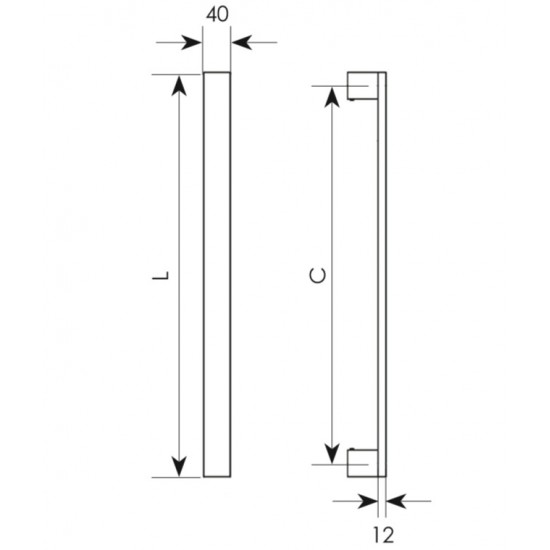Λαβή εξώπορτας 3030 Ανοξείδωτο Ματ (3 διαστάσεων)