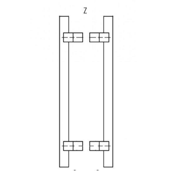 Λαβή εξώπορτας 357 Νίκελ Ματ/Ανοξείδωτο (4 διαστάσεων)