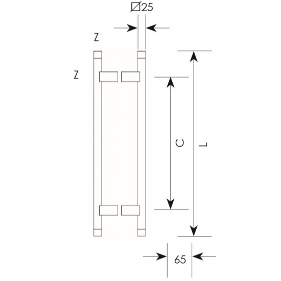 Λαβή εξώπορτας 369 Μαύρο (7 διαστάσεων)