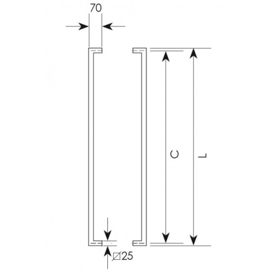 Λαβή εξώπορτας 377 Μαύρο (4 διαστάσεων)