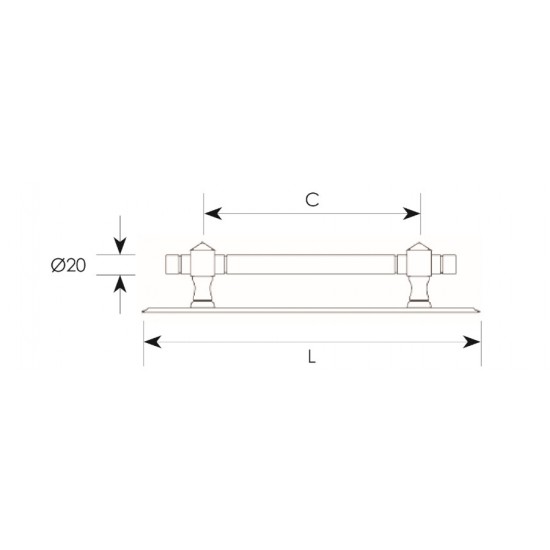 Λαβή εξώπορτας 402 Μπρονζέ (3 διαστάσεων)