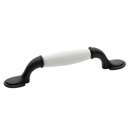 Λαβή Επίπλων 521 Ματ Μαύρο / Λευκή Πορσελάνη Λαβή Επίπλων 521 Ματ Μαύρο / Λευκή Πορσελάνη