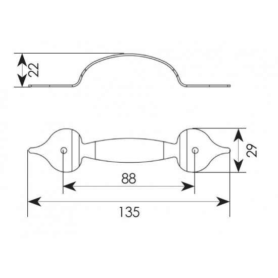 Λαβή Επίπλων 08 Μαύρο Πατίνα Ασημί Λαβή Επίπλων 08 Μαύρο Πατίνα Ασημί